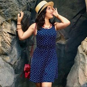 H&M Navy Blue Polka Dot Dress